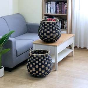 High Quality Bestselling Eco-Friendly Seagrass Handwoven Basket <b>Storage</b> Home Decoration Laundry Basket Hamper Multifunction Made - Product Image 2