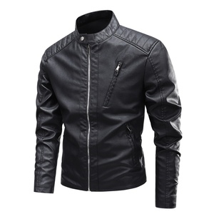 Chaqueta de Cuero para Hombre, Manga Larga, Estilo Clásico, para Todas las Estaciones, Resistente al Viento, Impermeable, Ignífuga, 380g, Color Liso Negro, Rojo, Marrón - Product Image 3