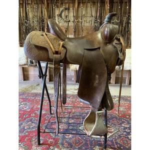 Selle de course en cuir antique de grande taille, avec arceau en bois, écologique, durable, personnalisable, style anglais, style européen - Product Image 3