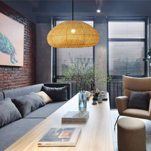 Lámpara de Techo de Bambú con Patrón Tejido Transpirable y Distribución de Luz Suave para Decoración Interior Moderna - Product Image 3