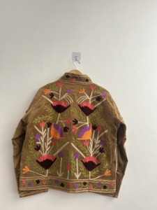 Hand Embroidered <b>Velvet</b> Jacket, Boho Floral Jacket, Colorful Suzani Style Coat - Product Image 5
