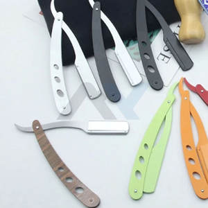 Navaja de Afeitar Plegable para Hombre de Alta Calidad con Logotipo Personalizado, Navaja de Afeitar Profesional con Mango de Madera, Afeitado en Húmedo Clásico - Product Image 4