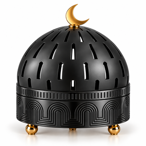 Servidor de Chocolate en Níquel Mate Grabado con Perilla en Forma de Luna Creciente y Cúpula Recortada en Plata Satinada para Eventos, Tamaños y Colores Personalizados Disponibles - Product Image 2