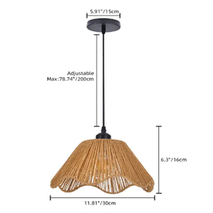 Natural Woven Rope Pendant <b>Lamp</b> Shade for Living Room Bedroom <b>Kitchen</b> Hallways Rope Woven Hanging <b>Lamp</b> - Product Image 3