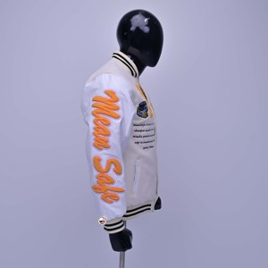 เสื้อแจ็คเก็ตวาร์ซิตี้ Mean Safe สำหรับผู้ชาย หนัง PU ปักลายตัวอักษรด้านหน้า สไตล์ลำลอง ทรงปกติ สตรีทแวร์ ระบายอากาศได้ดี เหมาะสำหรับฤดูหนาว - Product Image 4