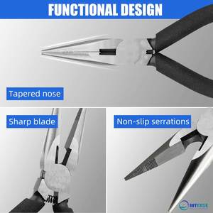Stainless Steel Needle Nose Pliers 5 Inch Mini Long Nose Cutter Serrated Jaw <b>Precision</b> <b>Tool</b> Jewelry Making Crafts Wire Bending - Product Image 2