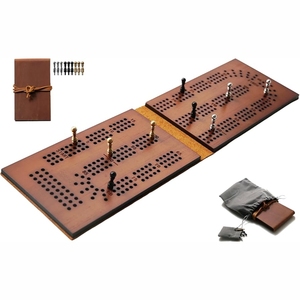 Juego de Mesa Cribbage de Madera en Espiral Personalizado Premium |   Tablero de Cribbage Grande de Roble para 3 Jugadores con Clavijas Metálicas para Adultos, Venta al Por Mayor - Product Image 6