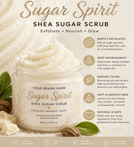 Sugar Spirit Shea Sugar <b>Scrub</b> Natural Exfoliating <b>Body</b> Polish Moisturizing Skin Brightening Dead Skin Removal OEM Bulk Wholesale - Product Image 3