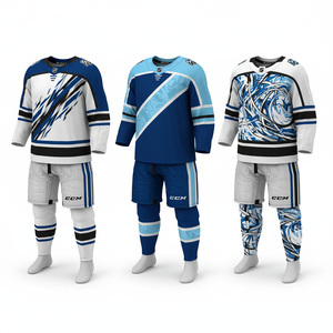 Comfortable Custom Size Waterproof Ice Hockey Uniform Custom Sublimation Heat-Transfer Printing Unisex Adult 100% Polyester 220g - Product Image 4