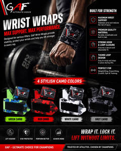 GAF Vente en gros de bracelets de poignet personnalisés pour musculation, gymnastique et musculation, sangles d'haltérophilie pour l'entraînement - Product Image 3