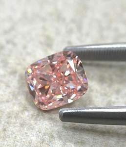 Pierre de Moissanite rose de luxe de 2 carats, de laboratoire, taille coussin, couleur D, pureté VVS1, 7x9mm, avec jeu de couleurs, pierre non montée - Product Image 5