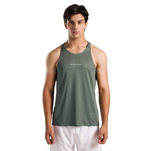 2026 Best Selling <b>Mens</b> <b>Singlets</b> 100% Cotton Knitted Crew Neck 120g Sporty Breathable Anti-UV Front Logo Customized Color OEM - Product Image 1
