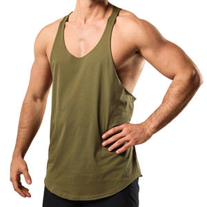 Plus Size <b>Men's</b> Knitted Casual Eco-Friendly Breathable Polyester/Cotton 240g O-Neck Gym Fitness <b>Stringer</b> <b>Vest</b> Leisure Sports - Product Image 2