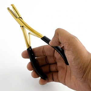 Alicates Profesionales de Acero Inoxidable para Extensiones de Cabello con Microperlas, Herramienta de Cierre de Un Solo Orificio para Salón de Belleza, Venta al por Mayor - Product Image 1