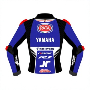เสื้อแจ็คเก็ตหนังแท้สำหรับแข่งรถ Jonathan Rea WSBK Ramaha ทำจากหนังวัว/หนังจิงโจ้ ตัดเย็บตามขนาด พร้อมรูระบายอากาศ สำหรับขี่รถแข่ง/เสื้อแจ็คเก็ตป้องกัน CE - Product Image 2