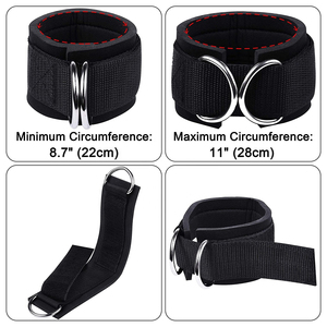 Weight Lifting <b>Ankle</b> Straps High Quality Spandex Nylon Unisex Customized Logo D Ring Adjustable Breathable Non-Slip Solid Gym - Product Image 4