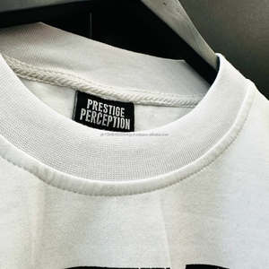 Streetwear pour hommes de couleur noir et blanc sérigraphie Boxy Tee-Shirt surdimensionné 250gsm T-shirt Boxy Fit Crop T-Shirt - Product Image 6