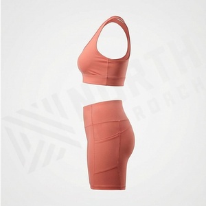 Conjunto Deportivo de Primera Calidad para Mujer, Ropa Deportiva Personalizada, Pantalones Cortos de Cintura Alta, Sujetador Deportivo, Ropa de Yoga, Ropa Deportiva Activa - Product Image 3