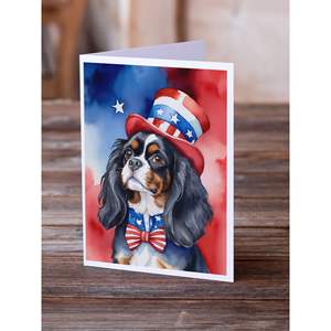 Cavalier Spaniel patriotique américain lunatique A7 taille 5x7 cartes vierges Pack 8 avec enveloppes pour salutations - Product Image 2