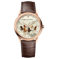 Montre automatique mécanique Alexander Ferros 9302RD-26 38,5 mm Miyota 9015, boîtier en acier inoxydable, bracelet en cuir, résistance à l'eau 5 BAR