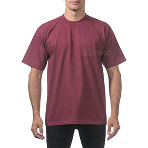 Camiseta de manga corta con cuello redondo para hombre, color burdeos, corte holgado, personalizable, estilo urbano, anti-pilling, de secado rápido, tejido de punto de algodón. - Product Image 1