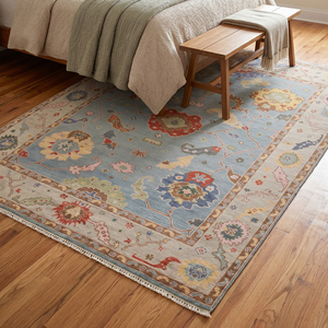 Alfombra de Lana Anudada a Mano de Primera Calidad, con Pelo Plano, Diseño Floral Multicolor, Alfombra Clásica de Larga Duración para Sala de Estar - Product Image 2