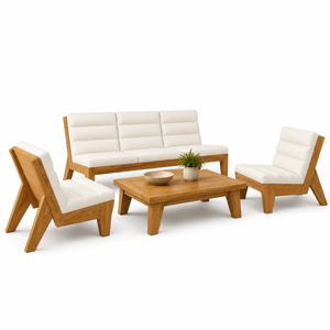 Juego de Sofás de Madera de Teca Sólida de Lujo para Exteriores, Muebles Modernos para Patio, Jardín, Villa, Resort, Hotel, Fabricante de Muebles para Salón - Product Image 1