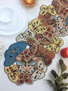 <b>Butterflies</b> Handmade <b>Beaded</b> Table Runner - Product Image 3