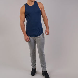 Débardeur de sport sans manches pour homme en 95 % coton, motif uni, gilet/sauteuse pour la gym, la course et le sport, en tissu jersey – Débardeurs pour homme - Product Image 3