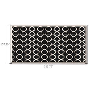 Tappeto Reversibile 9x18 per Patio RV - Tappetino in Paglia Sintetica Nero/Beige per Campeggio e Picnic all'Aperto - Product Image 3