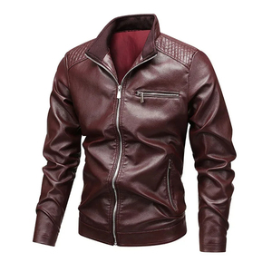 Blouson bomber en cuir matelassé classique pour homme, chaud et respirant, avec poignets côtelés, imperméable, plusieurs couleurs pour l'hiver - Product Image 5