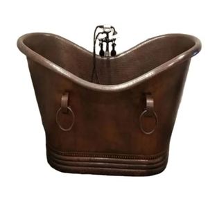 Modern Design Bathroom Copper Shined Cheap Copper <b>Bath</b> Tub Free Standing Skirted Base Double - Product Image 2