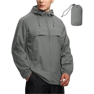 Custom Hooded Windbreaker <b>Jacket</b> Men <b>Lightweight</b> <b>Running</b> Fitness Sportswear - Product Image 1