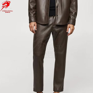 Fashion <b>Leather</b> <b>Pants</b> Soft <b>Leather</b> Material Modern Fit Stylish For Streetwear Casual Outfits And Apparel Clothing - Product Image 3