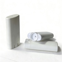 Conteneur de déodorant en plastique PP de 15 g |   Tube de baume parfumé solide ovale plat torsadé, sérigraphié couleur personnalisée pour écran solaire