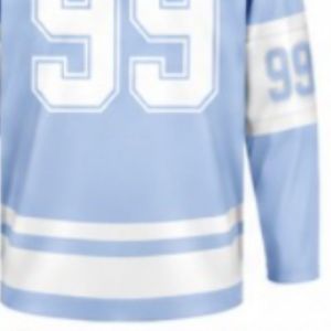 Maillot de hockey sur glace bleu clair pour hommes, manches longues, polyester, vêtements de performance pour l'entraînement des équipes sportives - Product Image 5