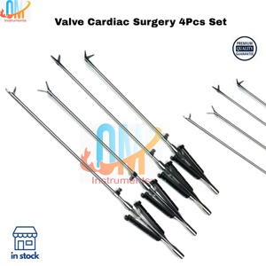 Juego de Instrumentos Quirúrgicos para Válvulas Cardíacas de 4 Piezas de Primera Calidad para Entrenamiento en Cirugía Cardiovascular Mínimamente Invasiva y Uso Profesional - Product Image 1
