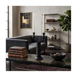 <b>Black</b> Twisted Rope Design <b>Candlestick</b> <b>Holder</b> Home Decoration Durable - Product Image 4