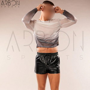 Shorts en cuir pour homme, style urbain, design unique, couleur noire, impression de logo personnalisée, dernier design, fournisseur de premier plan. - Product Image 6