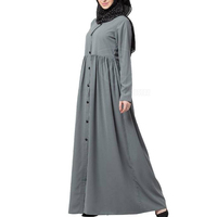 Vente en gros – Nouvelle collection – Robe de prière Abaya modeste à manches longues pour femmes adultes, avec volants, coupe droite – Grande vente