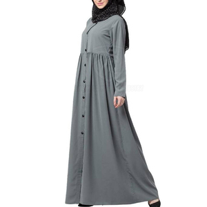 Wholesale Latest Design New Arrival Hot Sale Women's Modest Long Sleeve Abaya Prayer Dress Muslim Ruffles Straight Natural - Product Image 3