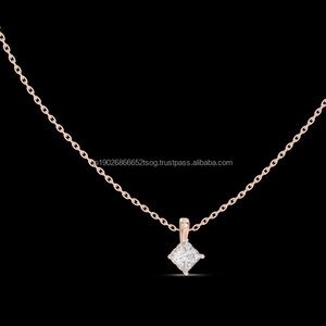Cadena de plata 925 auténtica, regalo de joyería para boda, fiesta de cumpleaños, colgante de moissanita de corte cuadrado de San Valentín, collar de mujer - Product Image 1