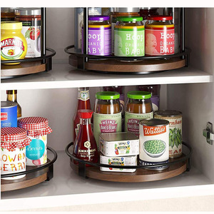 Bandeja giratoria Lazy Susan de madera hecha a mano, mesa de comedor, encimera de cocina, gabinete plegable, multifuncional moderno - Product Image 6