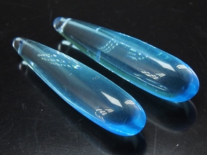 Cuentas de Cristal de Cuarzo Azul Topacio en Forma de Lágrima de 35 mm, Lisas y Alargadas, Par a Juego, para Fabricación de Joyería y Pendientes DIY - Product Image 1