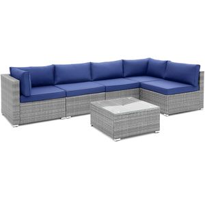 Set da 6 Pezzi per Conversazione all'Aperto con Tavolino in Vetro Temperato - Product Image 4
