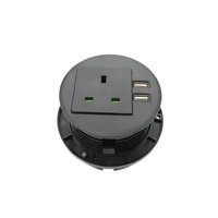 Prix d'usine Prise ronde de qualité supérieure PW-A-1020C prise unique encastrée standard européenne avec double USB