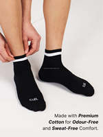 Chaussettes de cou neutres unies en gros, Spandex/Polyester/Coton, Anti-bactériennes, Printemps-Été, Absorbant la transpiration, Respirantes, Pour Hommes