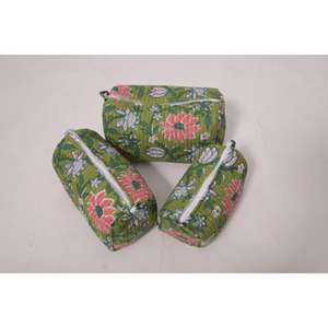 Pochette cosmétique en coton à imprimé floral, trousse de maquillage pour femmes, organiseur à fermeture éclair, sac de voyage élégant - Product Image 5