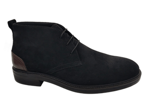 Bottes habillées noires en similicuir suédé pour hommes, à lacets, bout rond, semelle extérieure en caoutchouc respirant, semelle intermédiaire en EVA, pour le bureau et la carrière, collection automne - Product Image 1