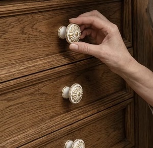 Cast Iron Industrial Flower Shape White Gold Adjustable Durable Eco-Friendly Drawer <b>Knob</b> <b>for</b> <b>Dresser</b> and Cabinet - Product Image 2